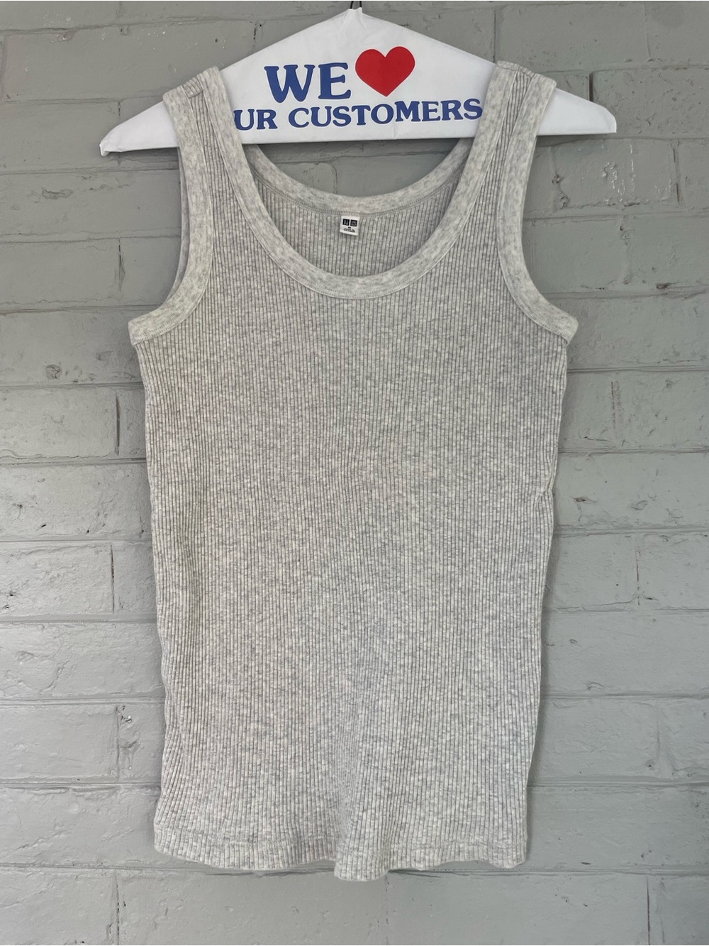 Uniqlo Women's Ribbed Tank Top - Light Gray Heather